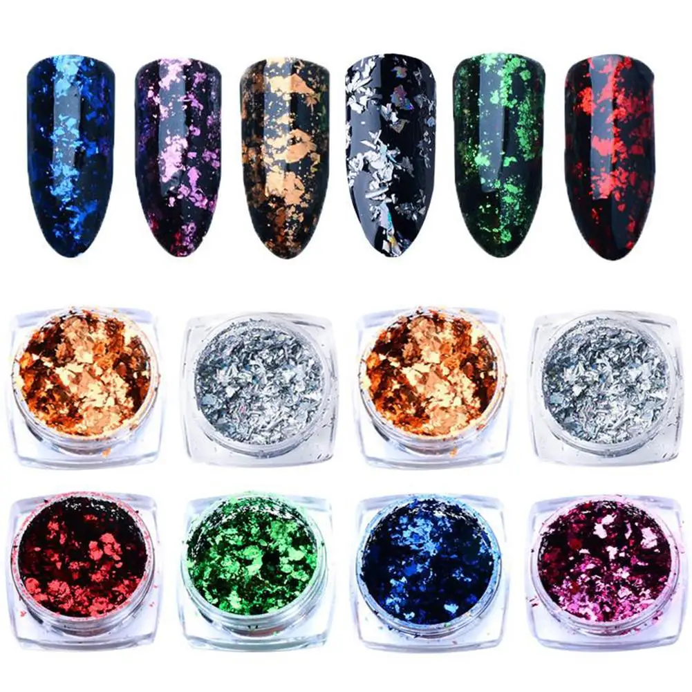 Блеск для ногтей хлопья к требованиям заказчика сверкающие 3D разноцветных