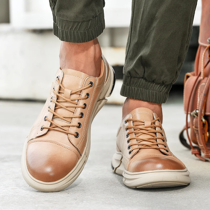 Мужские туфли из натуральной кожи на плоской подошве Высококачественная Мужская