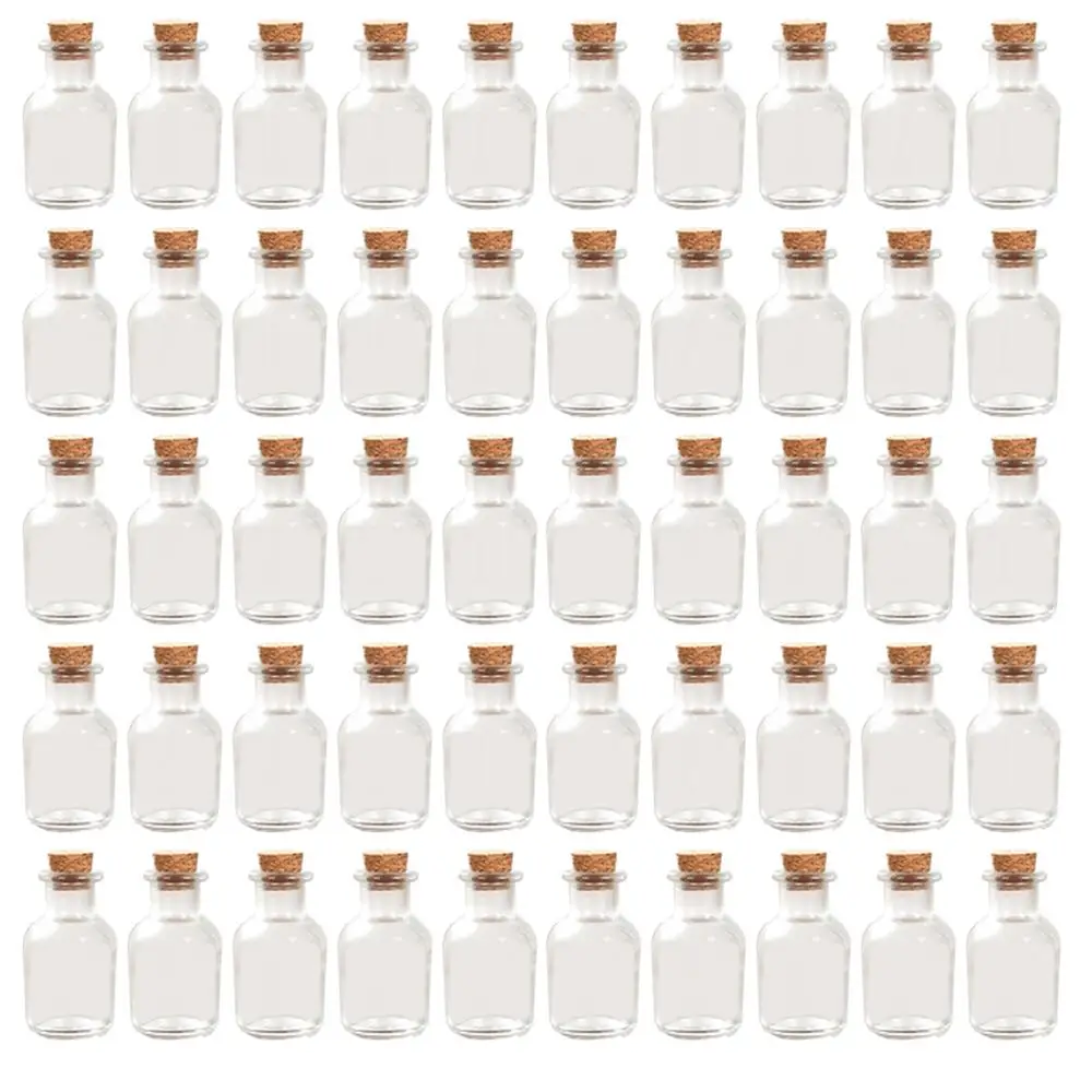 50Pcs 6.8x3.7cm 30m Цена мини, из прозрачного стекла бутылки Флаконы пустой образец банки с пробкой сообщение флакон свадьбы желаний бутылка, Лидер продаж - Цвет: 50Pcs 6.8x3.7cm 30m