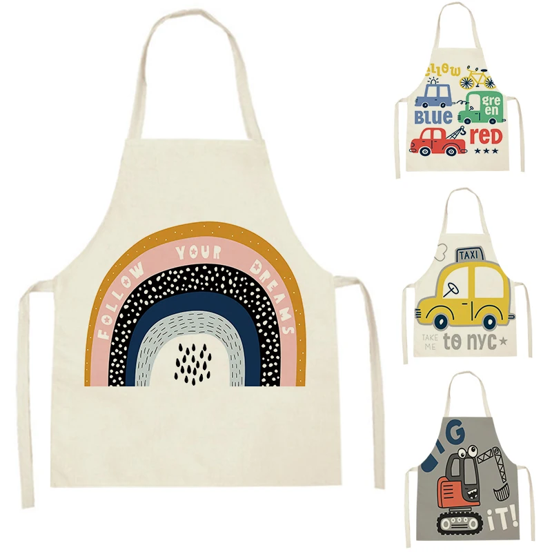 

WQL2427 Kitchen Aprons for Women Linen Bibs Household Cleaning Apron Home Waterproof Chefs Cooking Baking Apron for Child