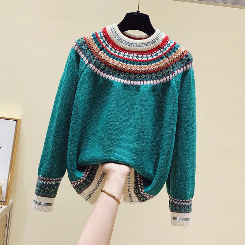 Свитер женский зимний трикотажный с длинным рукавом | Женская одежда