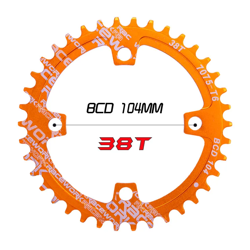 Einzigen geschwindigkeit system Breite kettenblatt 104 BCD RUNDE 32t 34t 36t 38t MTB 11 s 10 s 9 s 1*11 Kurbel Kettenblatt Ring