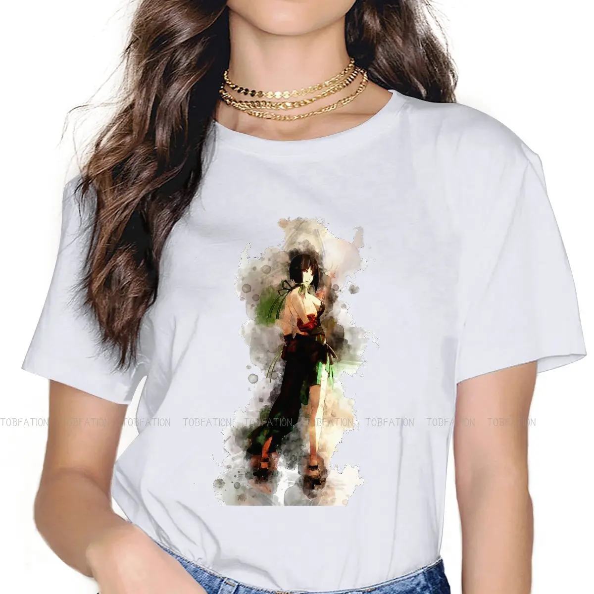 

Футболка Sakuya в акварельном стиле для девушек, с изображением бога поедобника, аниме, удобная креативная Подарочная одежда, футболка, вещи
