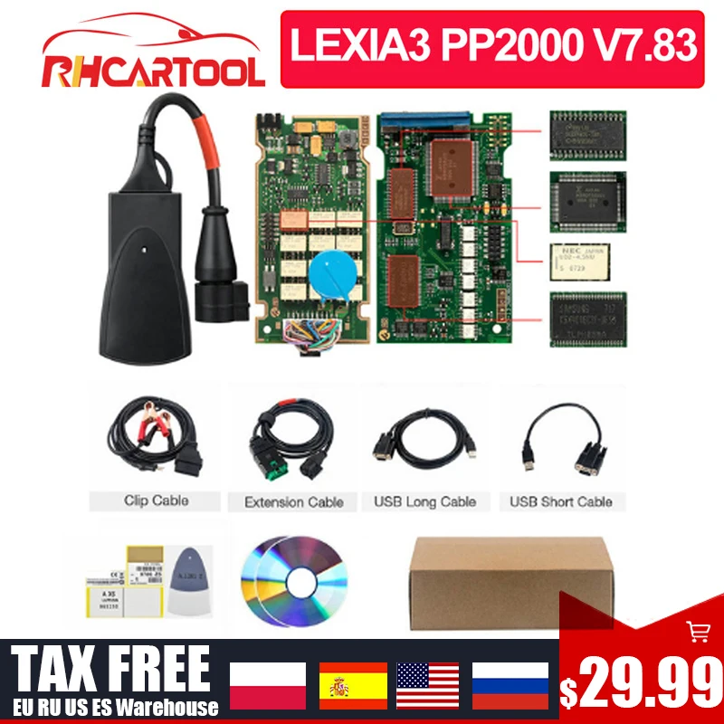 OBD2 PP2000 полные чипы lexia 3 921815C прошивка Diagbox V7.83 Lexia3 V48/V25 для Citroen/Peugeot автомобильный