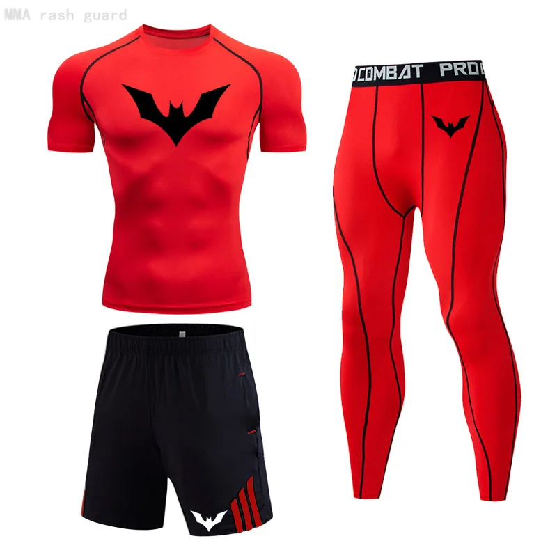 Летняя футболка для бега мужские Леггинсы спортзала компрессионная спортивная