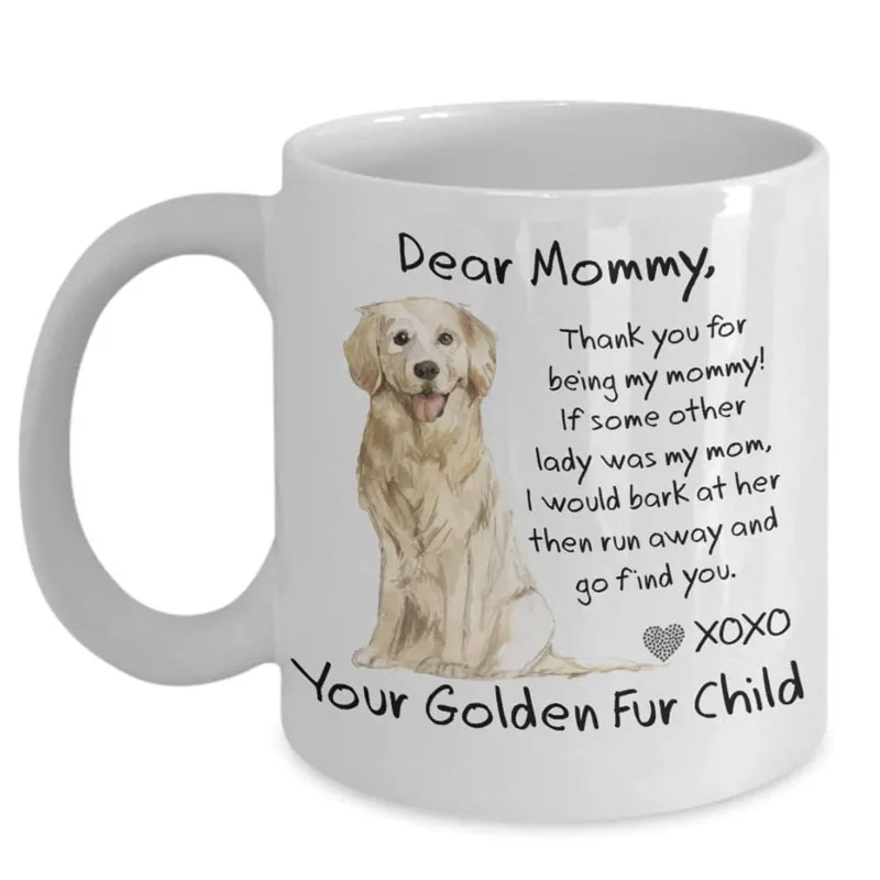 Подарок золотистого ретривера милая забавная собака мама дорогая кофейная