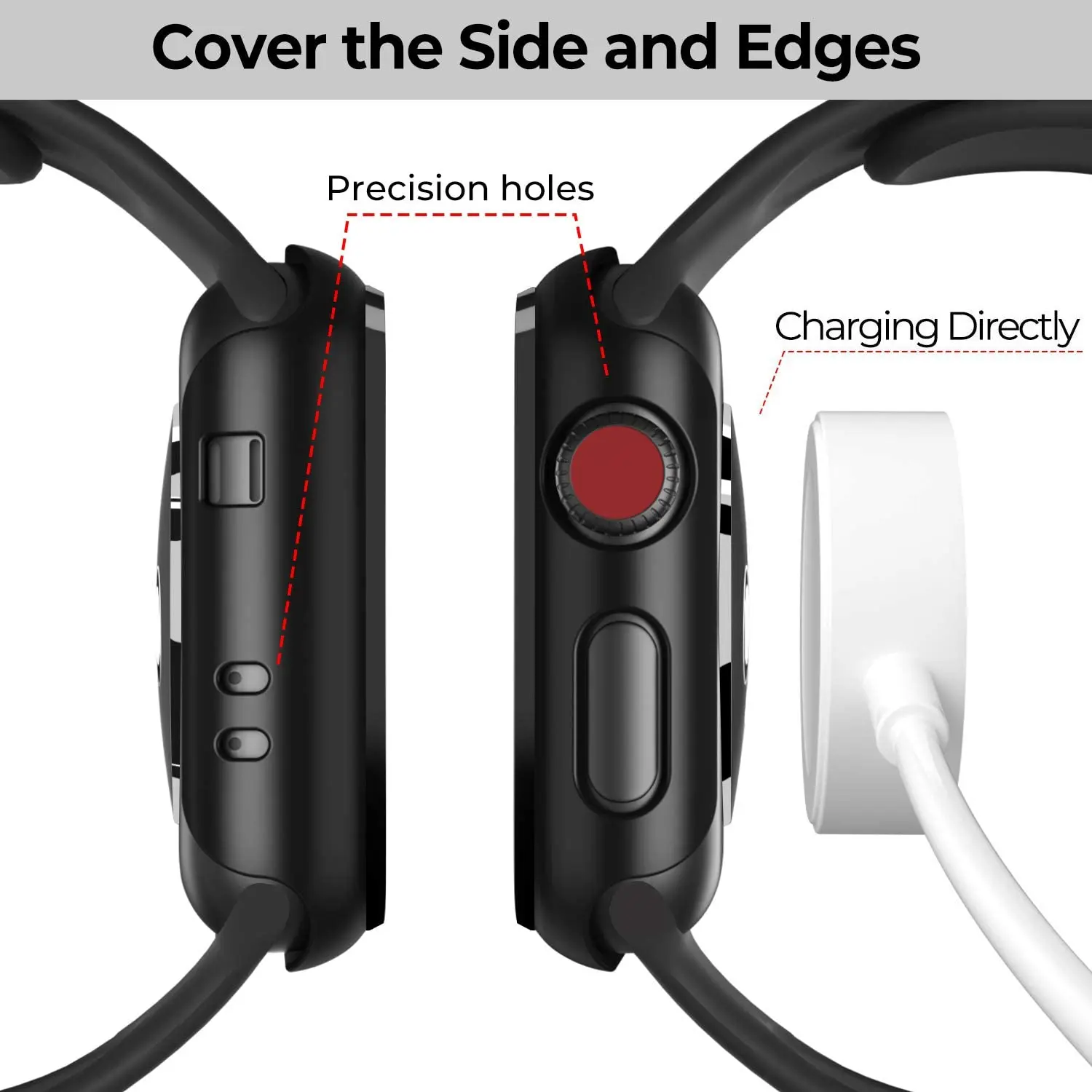 

Compatible Apple Watch Series 6 SE Case 44mm 40mm Glass Film With Screen Protector Full Coverage For Iwatch 6 5 4 3 2 42mm 38mm