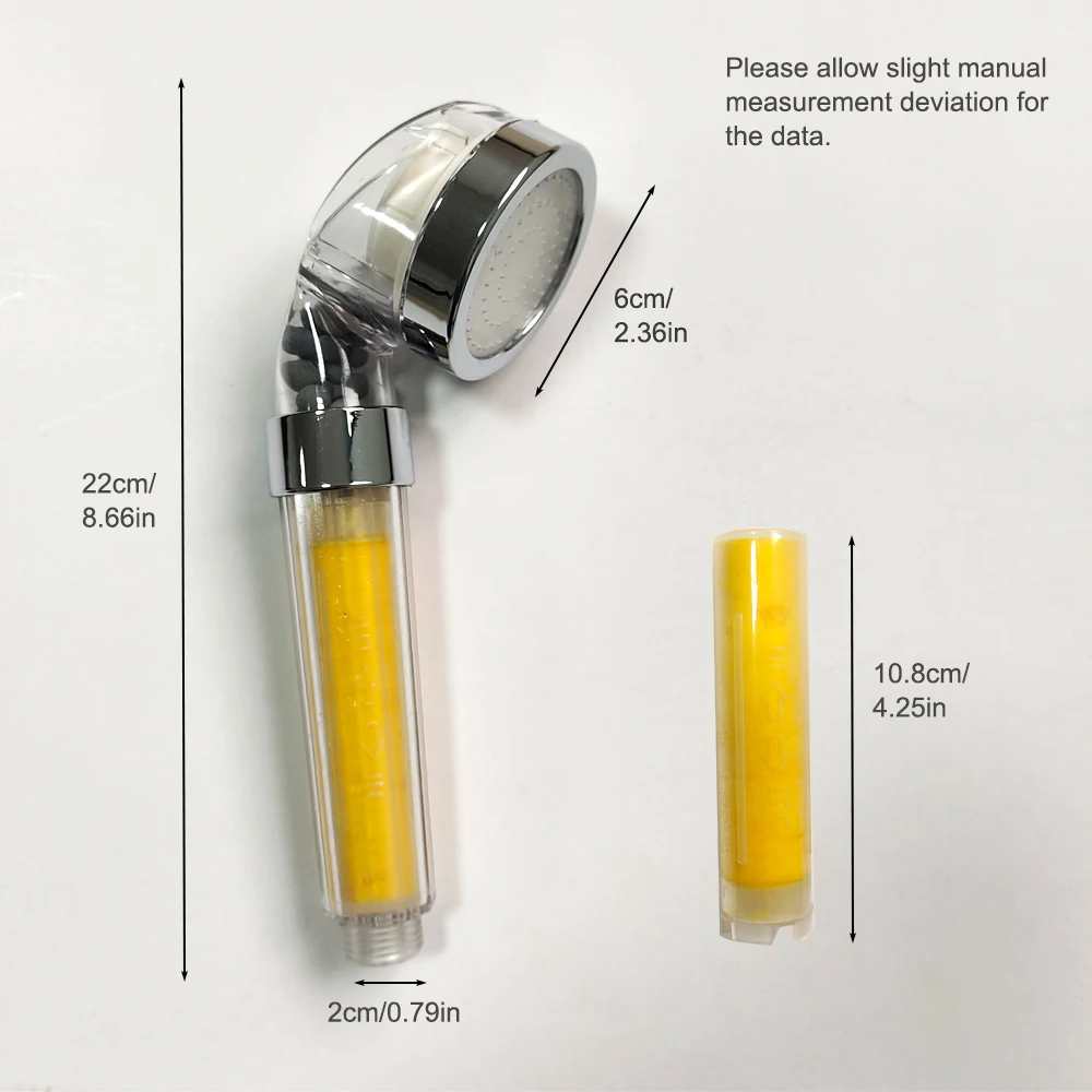Zloog ванная комната витамин с Led душевая головка минеральные шарики лимонный