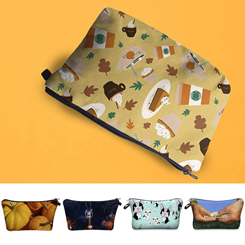 Модная дорожная косметичка для женщин с милым принтом портативная многоцветная
