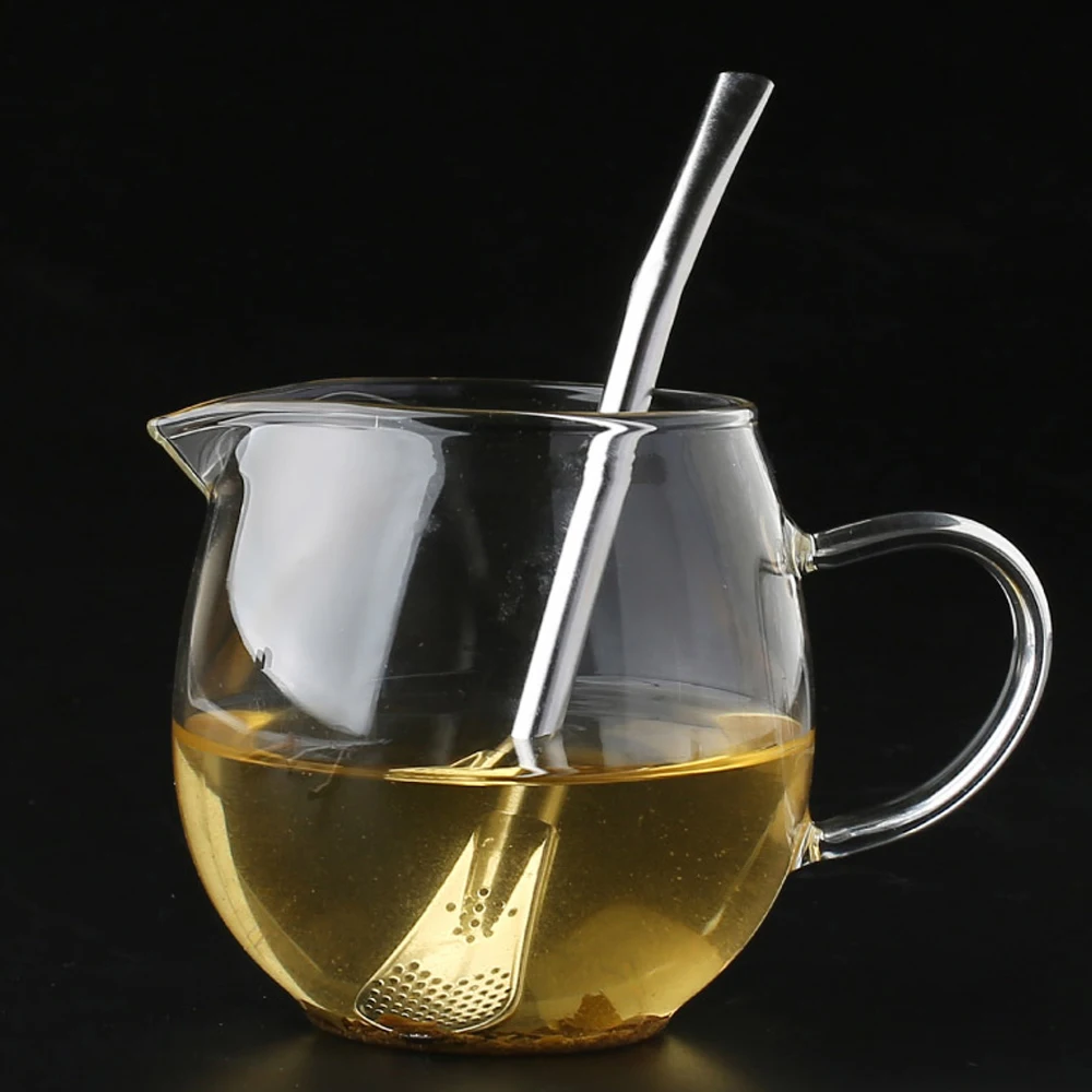 2in1 многоразовые Нержавеющая сталь питьевые соломки чайная и кофейная ложка