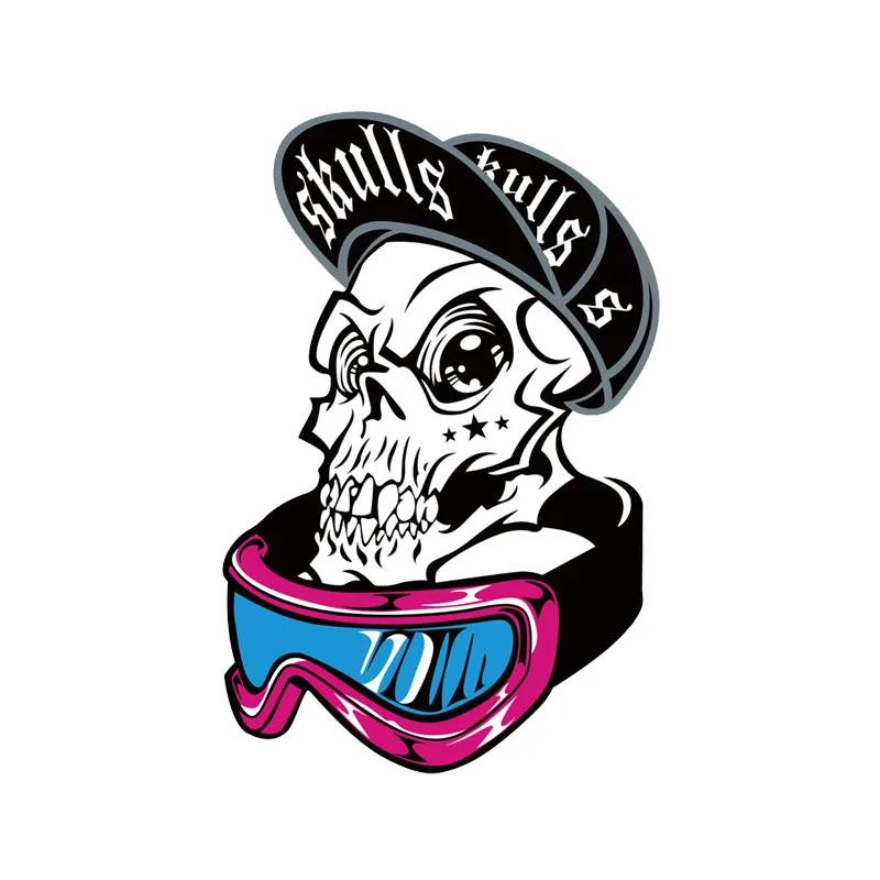 

Skull Hip Hop Trend Car Sticker Funny Window Bumper Motorcycle Laptop Trunk Decal Reflective Decoration Accessories KK 15*10cm