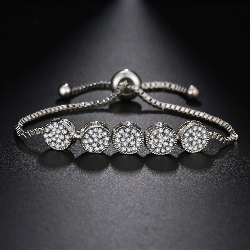 Женские регулируемые браслеты FAMSHIN свадебные с кристаллами вечерние ювелирные