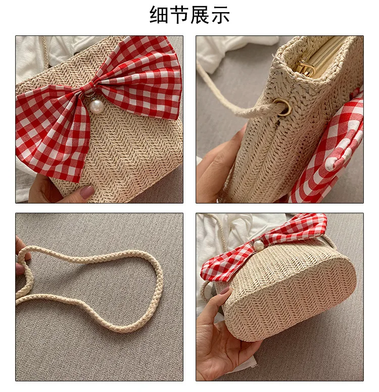 Shangxin женская летняя 2019 новая пасторальная решетка Наклонная Сумка бабочка узел