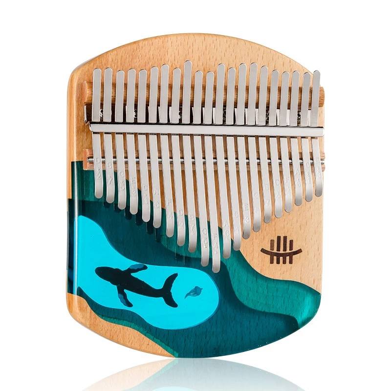 

Hluru калимба 21 ключ деревянное игрушечное Пианино музыкальный инструмент подарок с аксессуарами из цельного дерева Океан Дельфин калимба