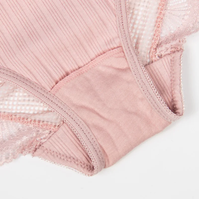 

Wasteheart Women Fashion Green Pink Cotton Lace Bow Low Waist Panties Underwear Lingerie Women Briefs 3 Piece 3 Color Underpants