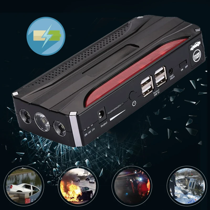 Vehemo со светодиодный светильник 4USB многофункциональный DIY Автомобильный стартовый набор для прыжков автомобильный комплект питания для автомобиля power Bank стартовый набор для прыжков премиум класса