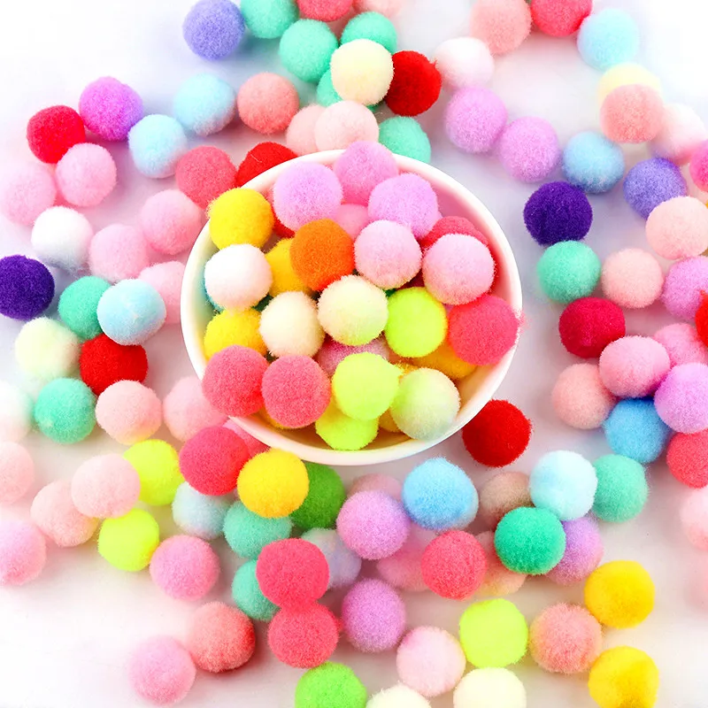 Помпоны оптом 1600 шт. 10 мм Мягкие помпоны Пушистый Плюшевый меховой мячик поделки
