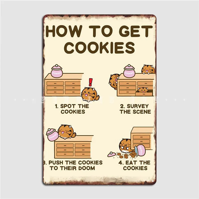 

How To Get Cookies Comic Metal Plaque Poster Cinema Garage Create Wall Plaque Bar Cave Tin Sign Poster