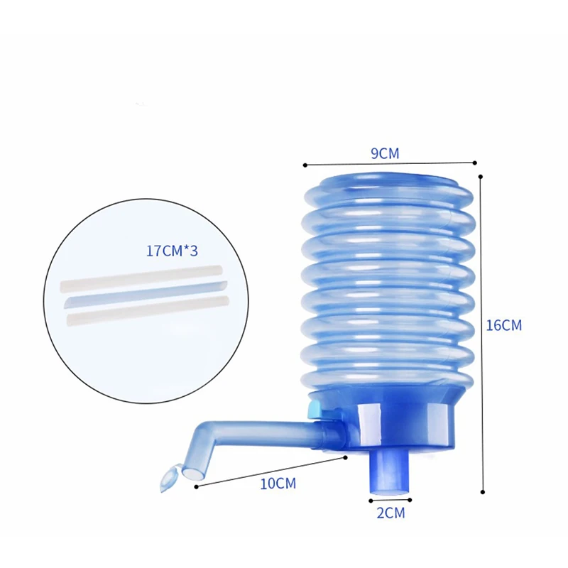 

1Pc Portable 5 Gallon Bottled Drinking Water Hand Press Removable Tube Innovative Vacuum Action