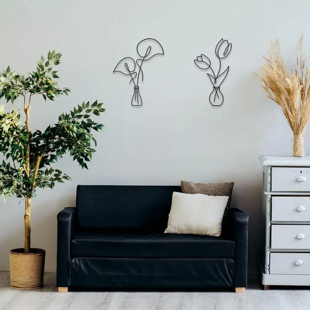Portable Useful Metal Flower Wall Art Easy Hanging Decor Beautiful for Living Room | Дом и сад