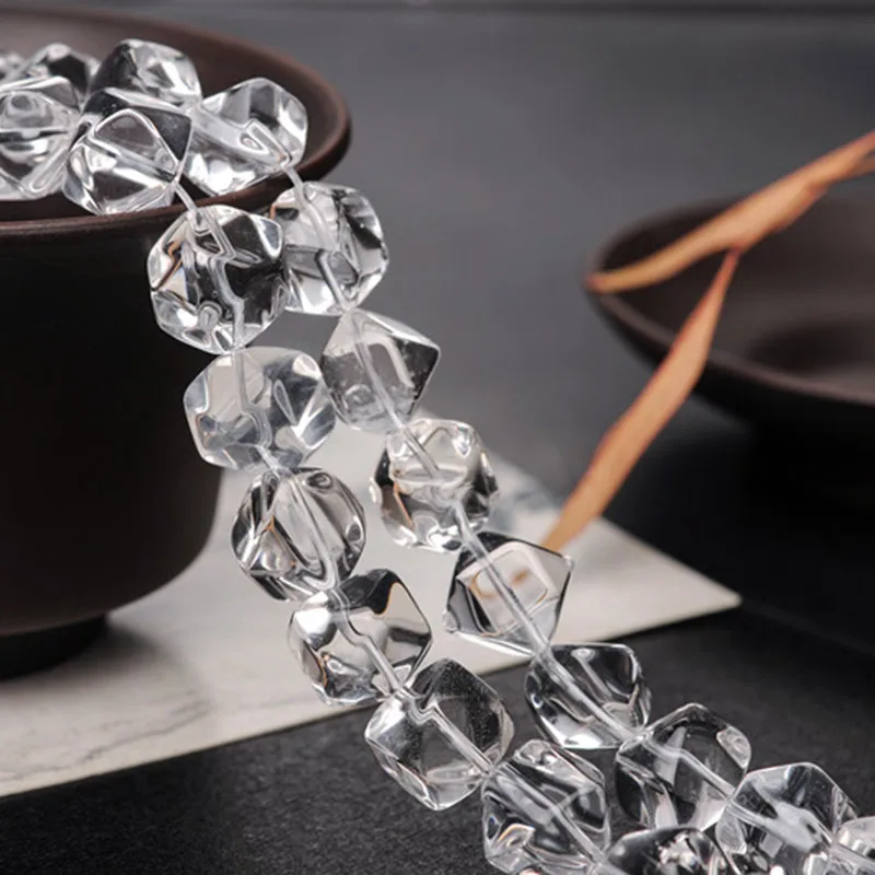 Естественные белые прозрачные бусины из кварца 15 дюймов горный кварцевый