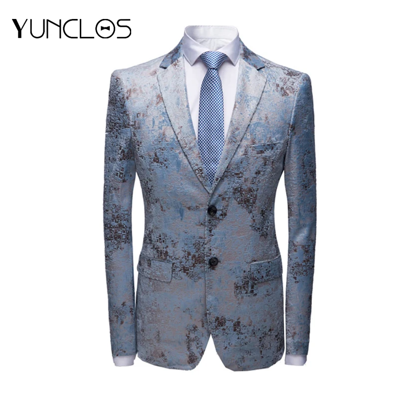 Новинка Мужской Блейзер свадебный костюм мужской черный Жаккардовый блейзер с