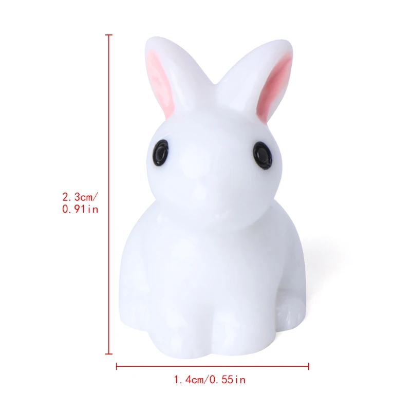 

Miniature Fairy Garden Ornament White Rabbit Resin Figurine Craft Plant Pot Fairy DIY Decor Accessories for DIY Dollhouse