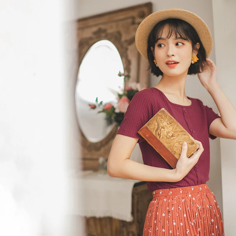 INMAN/Летняя Повседневная Милая стильная футболка с коротким рукавом и круглым