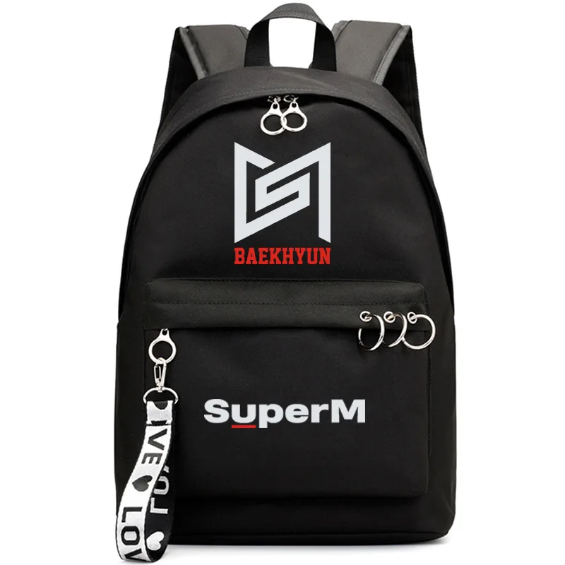 Большой Вместительный рюкзак Kpop SuperM школьная сумка MARK TAEYONG BAEKHYUN TAEMIN KAI LUCAS