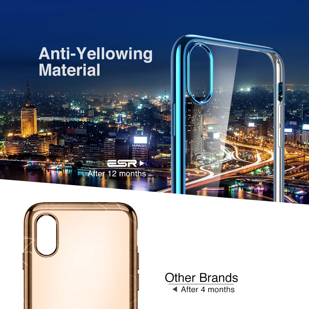 ESR чехол для iPhone XR полное покрытие ультра тонкий мягкий ТПУ рамка роскошный