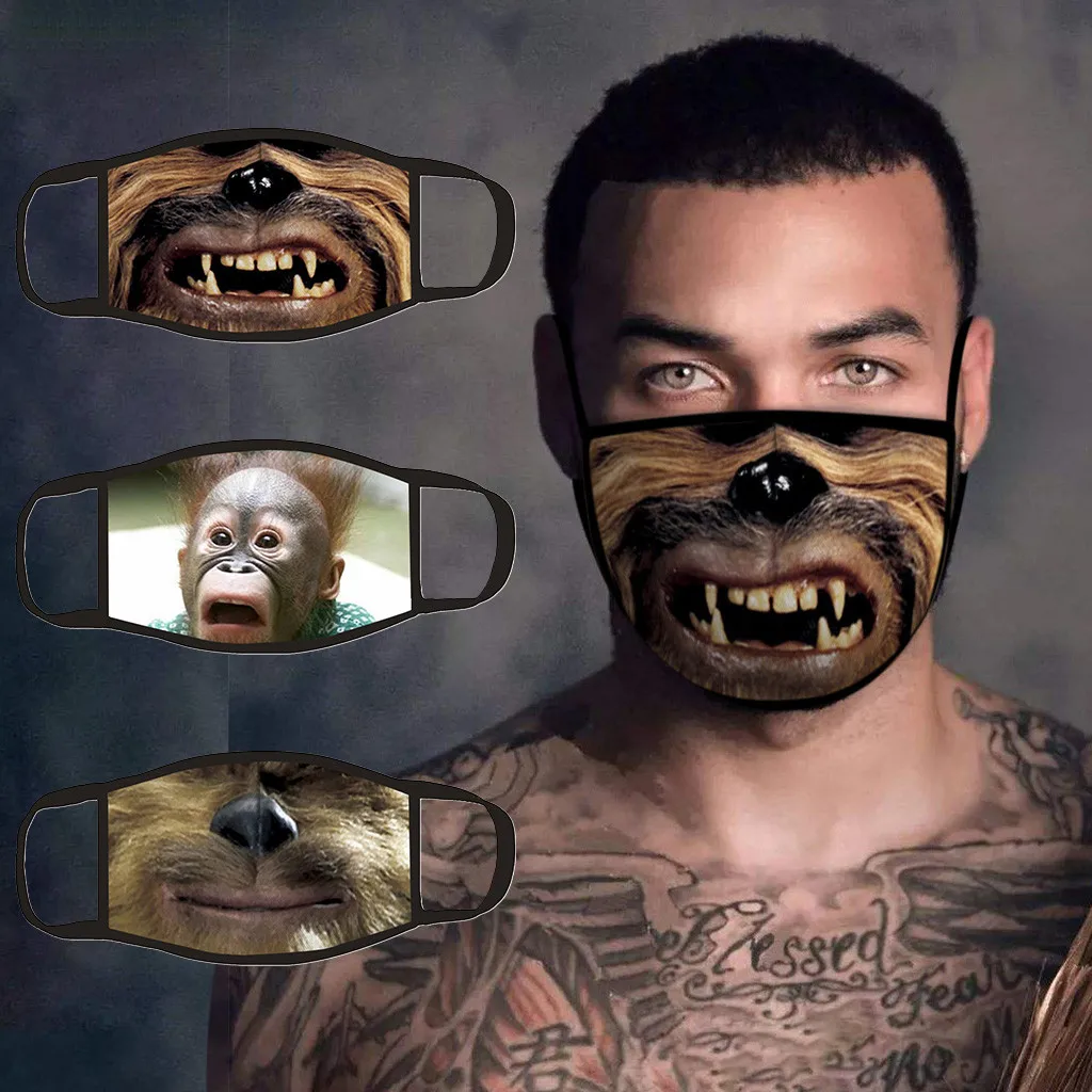 Повязка на шею унисекс с цифровой печатью в виде обезьяны и тигра Спортивная