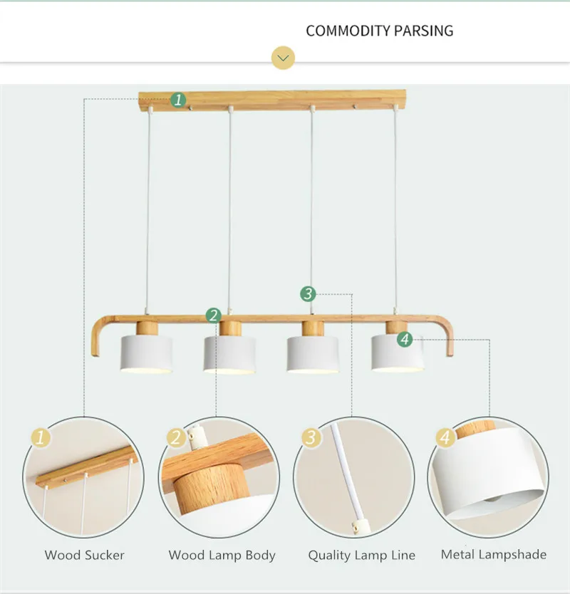 Подвеска в скандинавском стиле с тремя головками для ресторана креативная