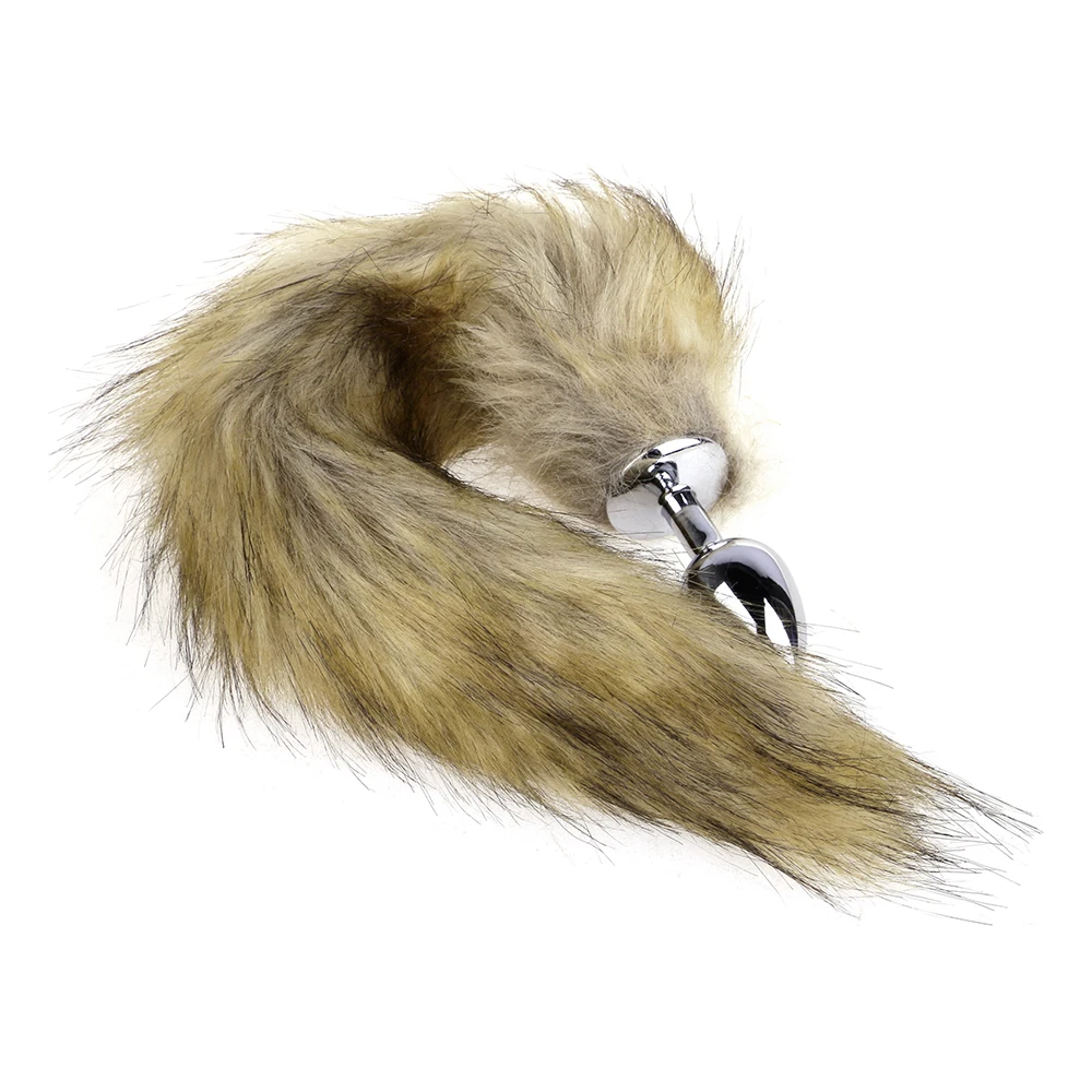 Массажер простаты анальная вставка стопор хвост металлическая Анальная пробка