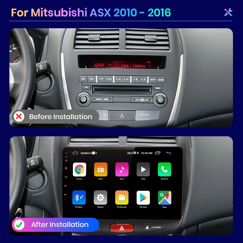 Автомагнитола AWESAFE PX9 для Mitsubishi ASX 1 2010 2011 2012 2016 мультимедийный видеоплеер