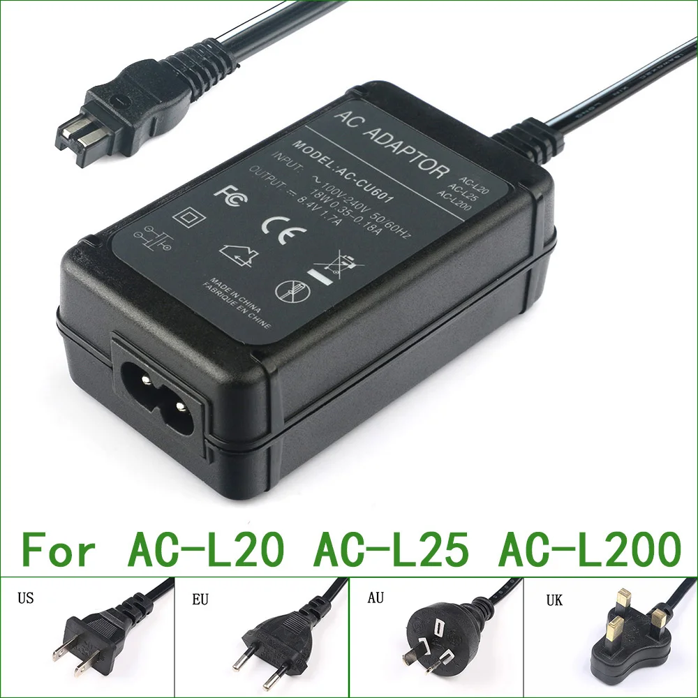 AC Мощность адаптер Зарядное устройство для Sony DCR SR40 SR42 SR62 SR65 SR68 SX15 SX21 SX43 SX43E SX31|charger