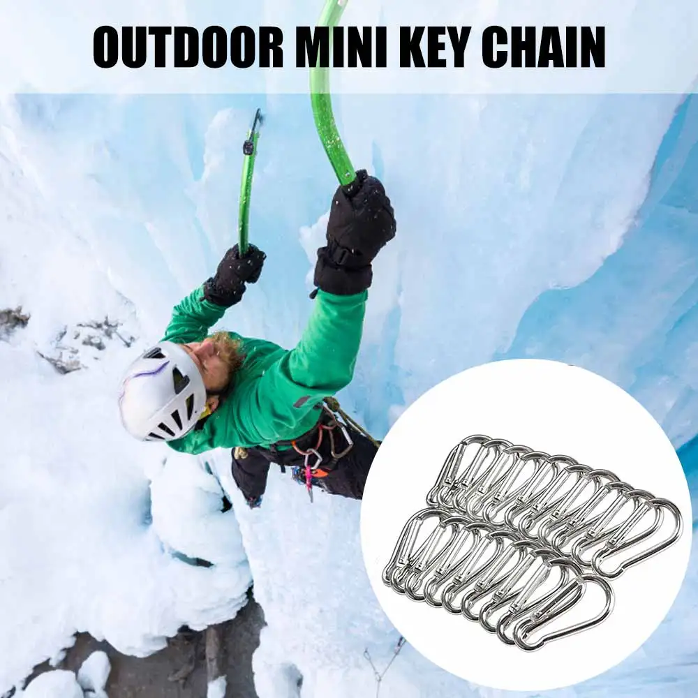 

20Pcs Outdoor Carabiner Mini Silver Aluminum EDC Survival Screw Carabiner Hook Keyring Clip Camping Sports Buckle