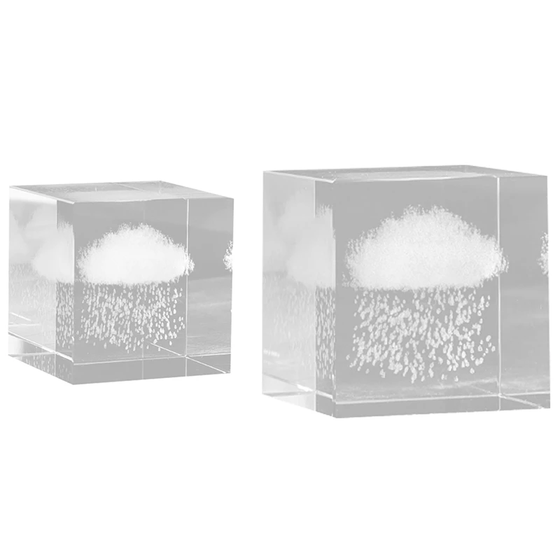 

Creative Rain Cloud Transparent Square Crystal Square Crafts Decoration Healing Decompression Couple Birthday Gift