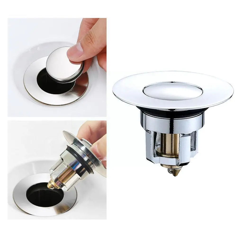 

1 шт., Универсальный фильтр для слива раковины, металлический фильтр с отскоком, фильтр для слива вверх, встроенный инструмент, фильтр для ра...