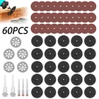 Алмазные режущие диски 60 шт., шлифовальный круг, лезвие для циркулярной пилы, для мини дрели Dremel, аксессуары для роторного инструмента