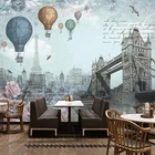 Настенные обои по фото по индивидуальному заказу в стиле ретро с воздушными шарами, стенная роспись в виде здания для ресторана, кафе, декор для стен