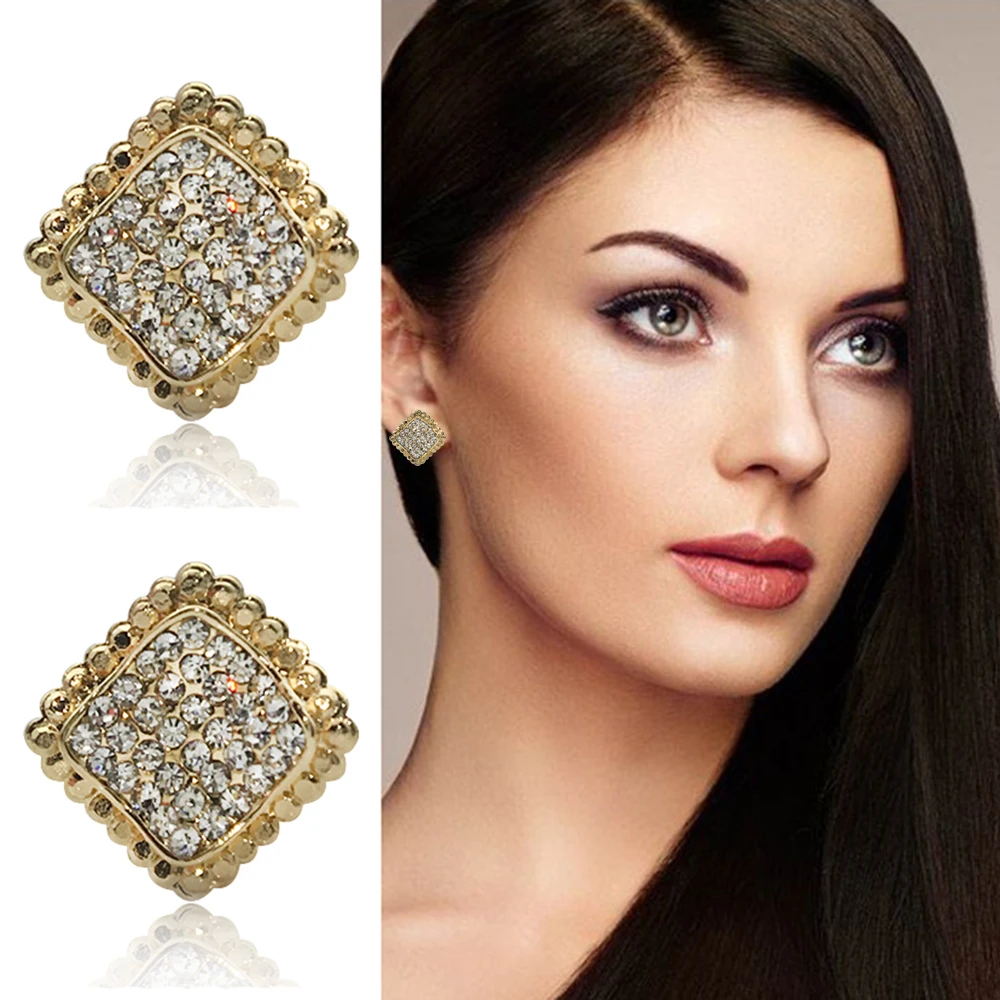 Европейские изысканные популярные серьги в форме ромба ювелирные изделия для