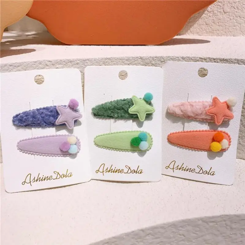 

2 Piece Children's Plush Hair Grips Baby Girls Hair Accessories Kids Children Hair Clips Hair Styling Tools Barrettes Headdress