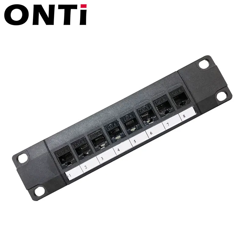 ONTi 8-портовый прямой CAT6 патч-панель RJ45 сетевой кабель адаптер Keystone разъем Ethernet