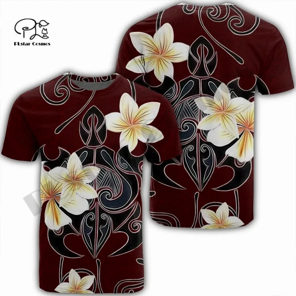 

PLstar Cosmos Newest Women/Men 3DPrint Tattoo Turtle Hibiscus Tribe Flower Art T-shirt Casual Funny Streetwear Summer Short Tops