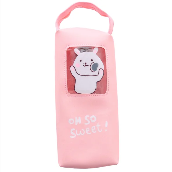 Корейский креативный пенал из ПУ мультяшная сумка для ручек прозрачная Милая