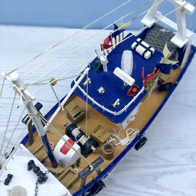 Новая белая рыболовная лодка LUCKK модель корабля 38 см 3D деревянная сборка парусная