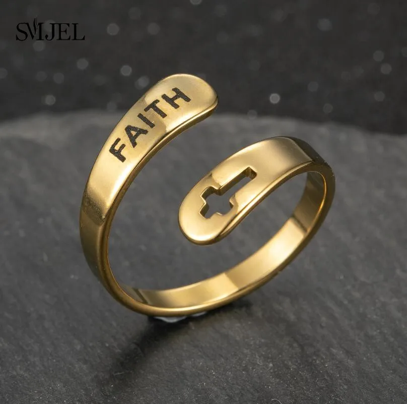 Кольца из нержавеющей стали с надписью Крест для женщин, свадебные модные ювелирные изделия 2021, регулируемые антикварные кольца, кольца, лучший подарок Кольца из нержавеющей стали с надписью Крест для женщин, свадебные модные ювелирные изделия 2021, регулируемые антикварные кольца, кольца, лучший подарок