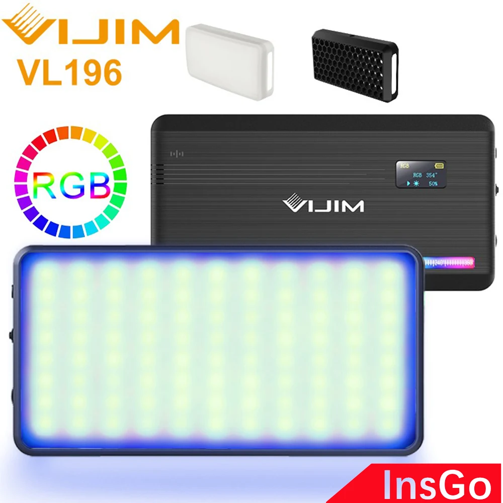 

VIJIM VL196 RGB LED Video Light Pavotube Dimmable Fill Lamp DSLR Smartphone Vlog Photography Studio Kit 2500K 9000K