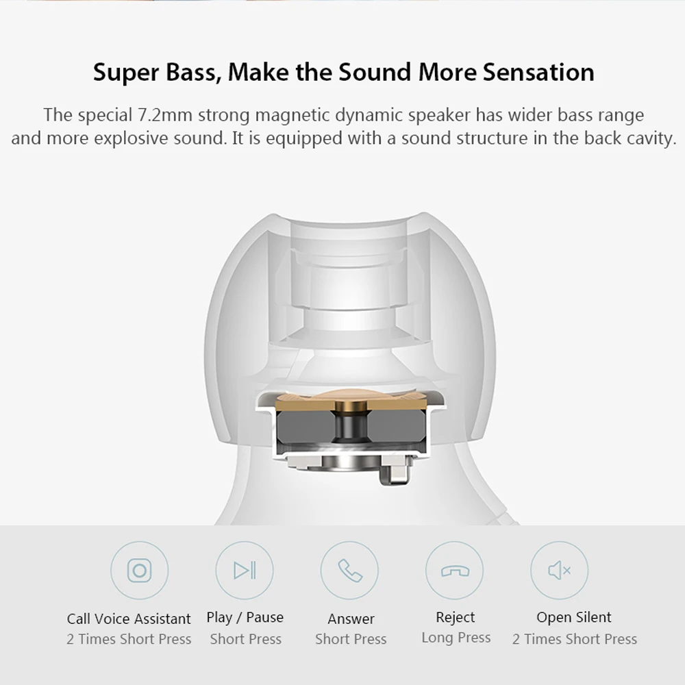 Xiaomi Redmi Airdots TWS беспроводные Bluetooth наушники стерео бас 5 0 с микрофоном громкой