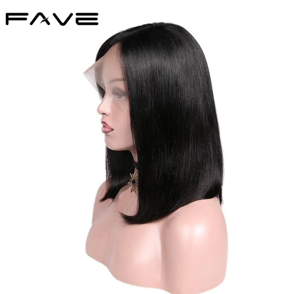 Парик на шнурке короткий Боб прямые волосы Remy парик плече 150% плотность для черных